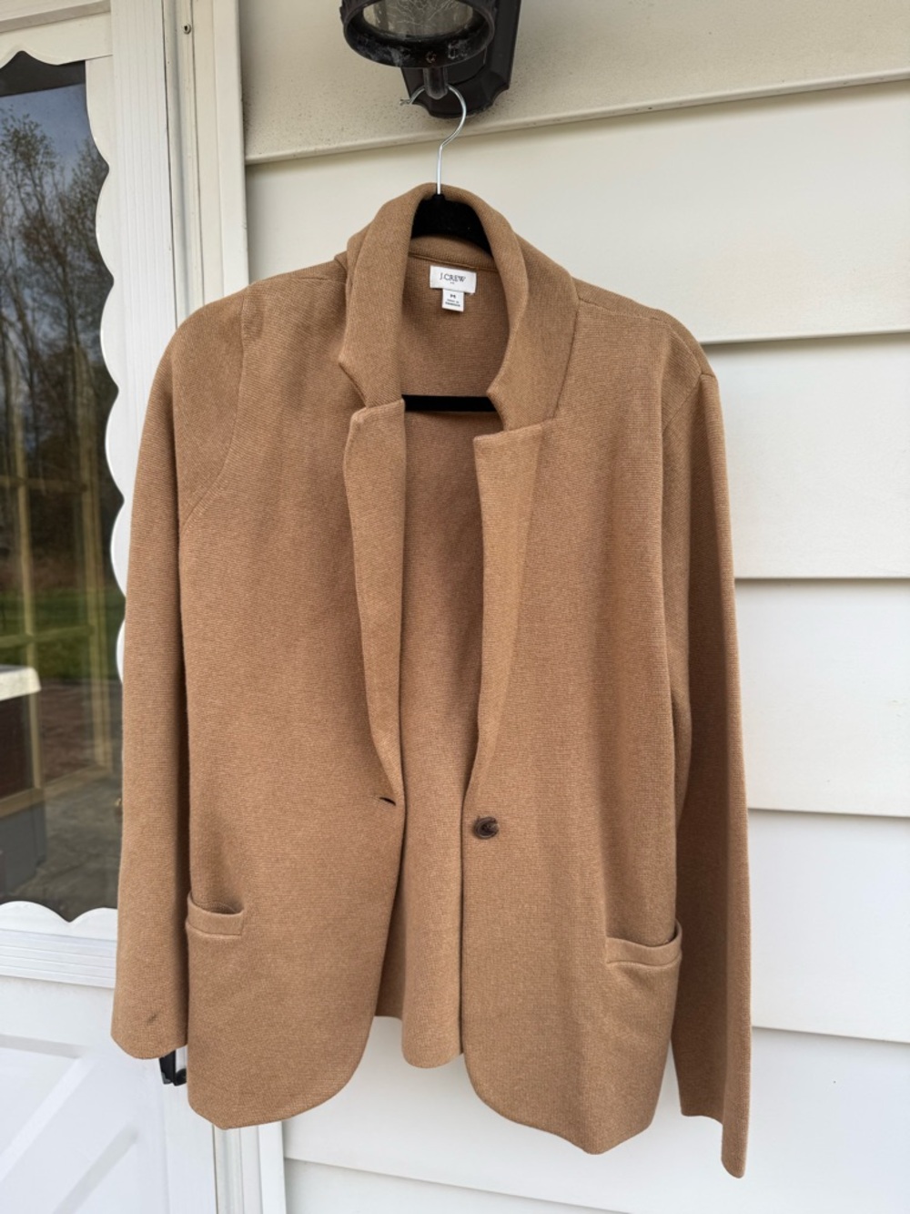 J.Crew Camel Shawl Collar Cotton Jacket- Sz M